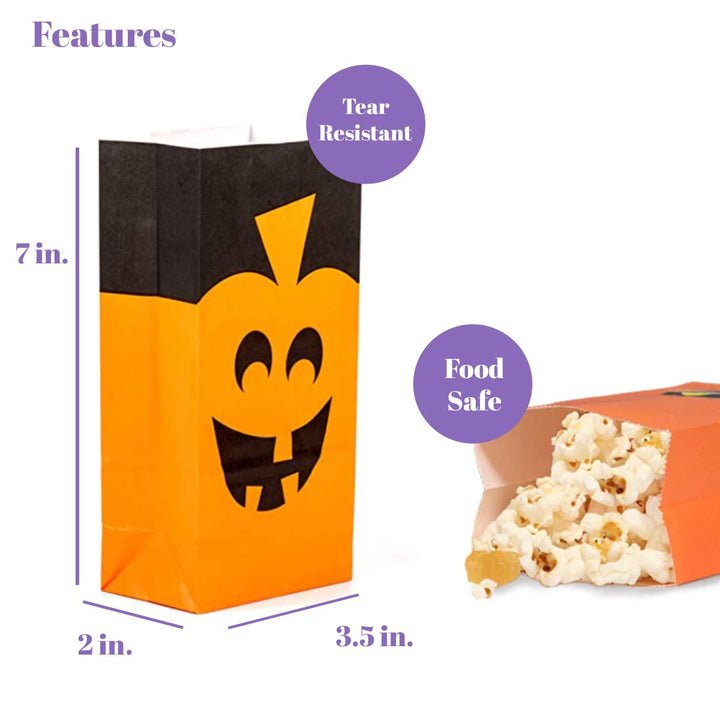 UNIQOOO 60Pcs Halloween Trick or Treat Gift Bags Bulk, 