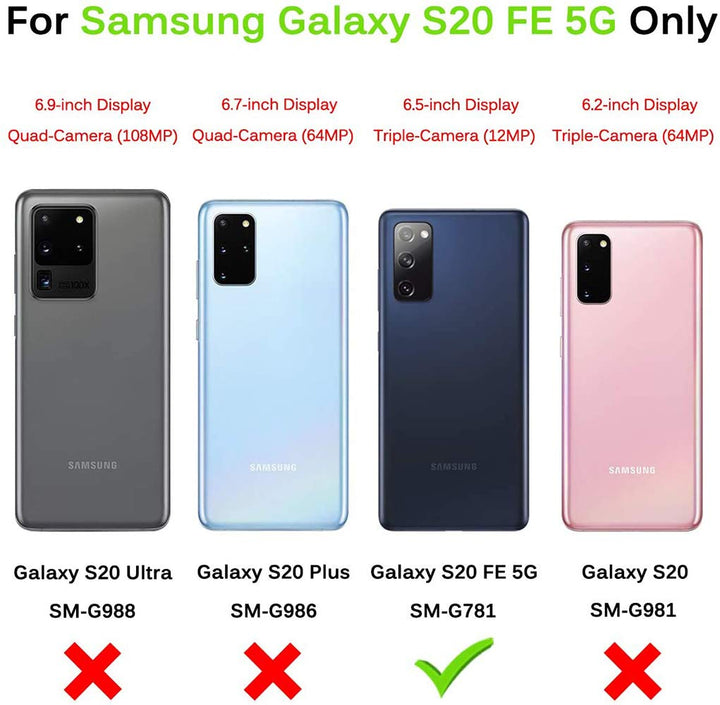 Phone Case for Samsung Galaxy S20 FE 5G/S20 Fan Edition with Tempered Glass Screen Protector Card Holder Wallet Cover Stand Flip Leather Cell Accessories Glaxay S20FE S 20FE FEcases 2020 Women Purple