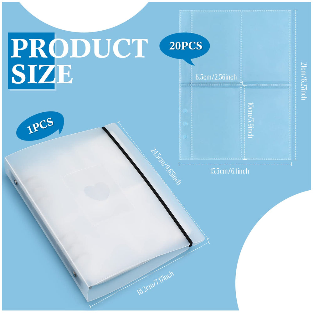 Mini Photo Album with 20 Pcs Inner 6 Ring Photocard Bin