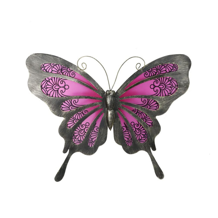 LIFFY Metal Butterfly Wall Art - 12 Glass Outdoor Wall 