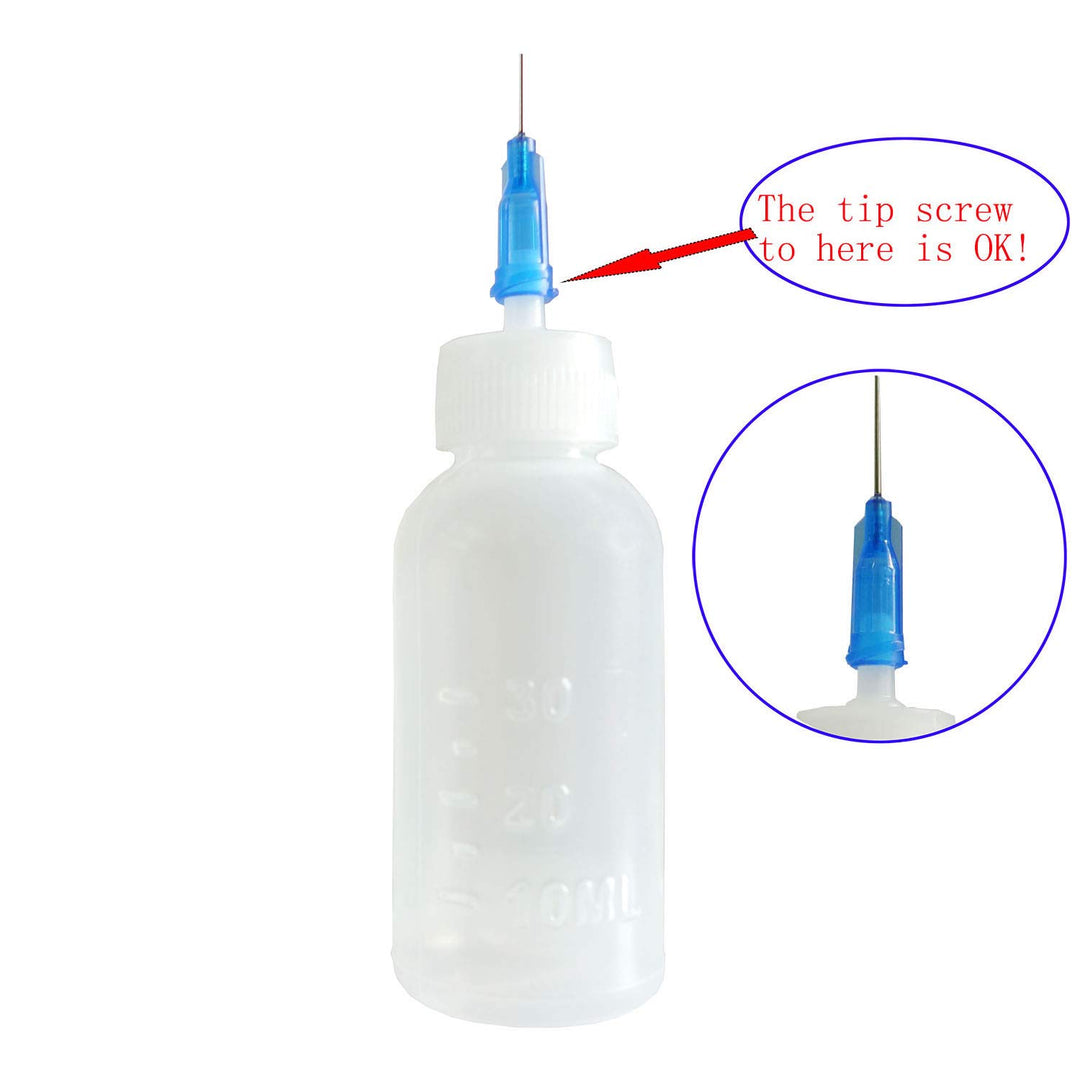 KUYLENT Multi-Purpose Precision Applicator Set with 6pcs 1 Oz Plastic Squeeze Bottles and 20 Tip for Hobby Craft DIY Project