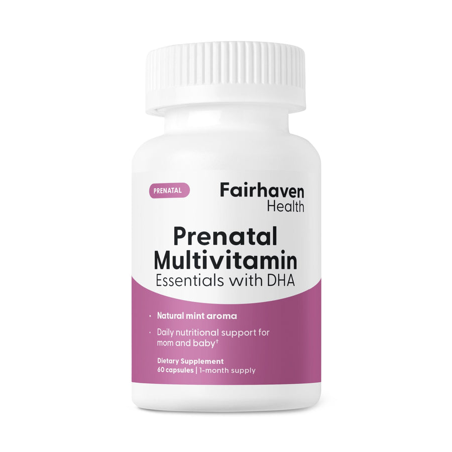 Prenatal Multivitamin Essentials | Prenatal Vitamins + DHA, Choline, Myo-Inositol | Supports Healthy Pregnancy & Fetal Brain Development | Mint Essence to Deter Nausea | 60 Capsules