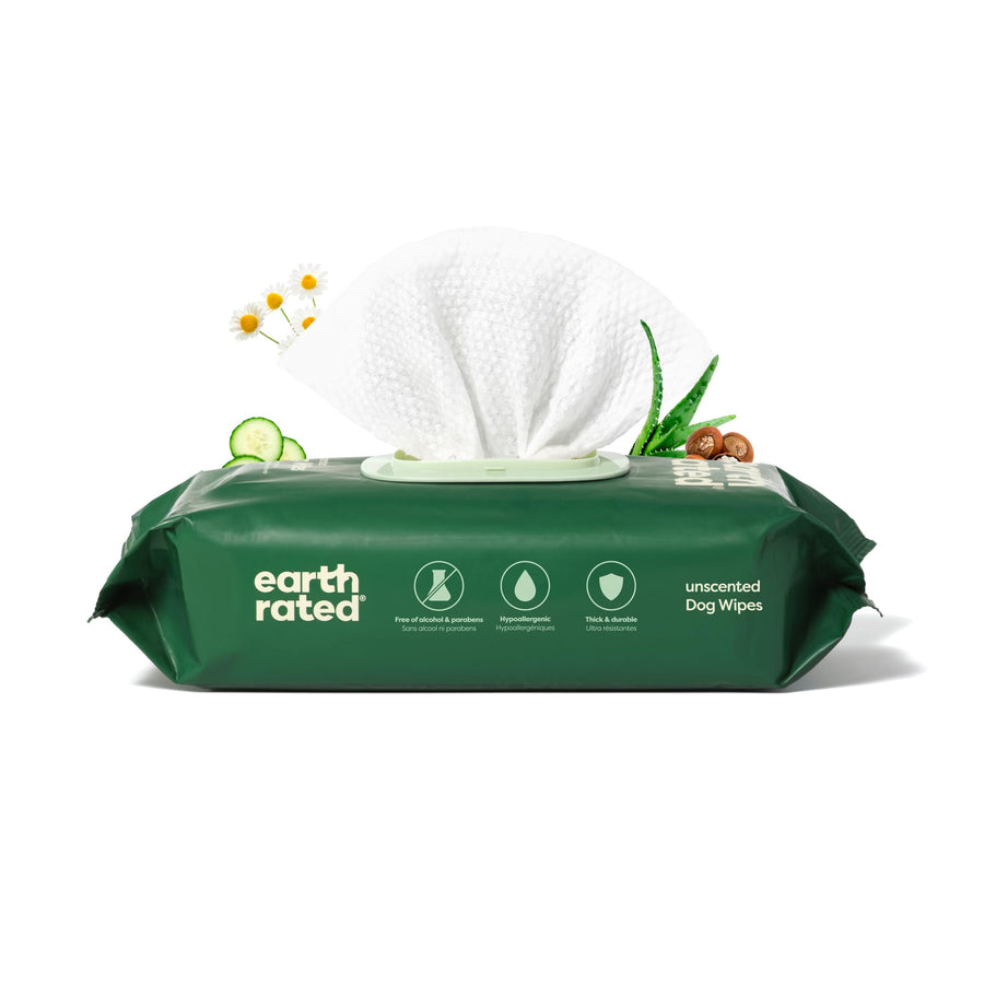 Pet Grooming Wipes for Dogs and Cats, Hypoallergenic, Cleaning and Hydrating, for Paws, Body and Butt, Unscented, 100 Count