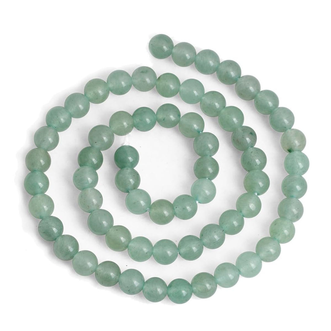 45pcs 8mm Natural Green Aventurine Beads Round Loose Gemstone Beads for Jewelry Making DIY Bracelet Necklace