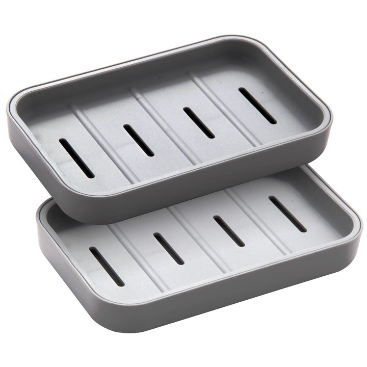 Soap Dish, 2PCS Plastic Soap Holder for Bathroom and Camping Gym Travel, Soap Saver Combination (Removable), Two Simple Double-Layer Bar Soap Holder, Easy to Clean, Drainable