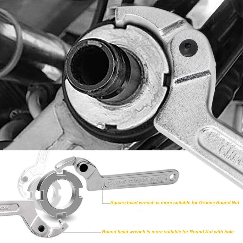 Chrome Vanadium C Spanner Tool Adjustable Hook Wrench - 1 1/4-3(32-76mm)