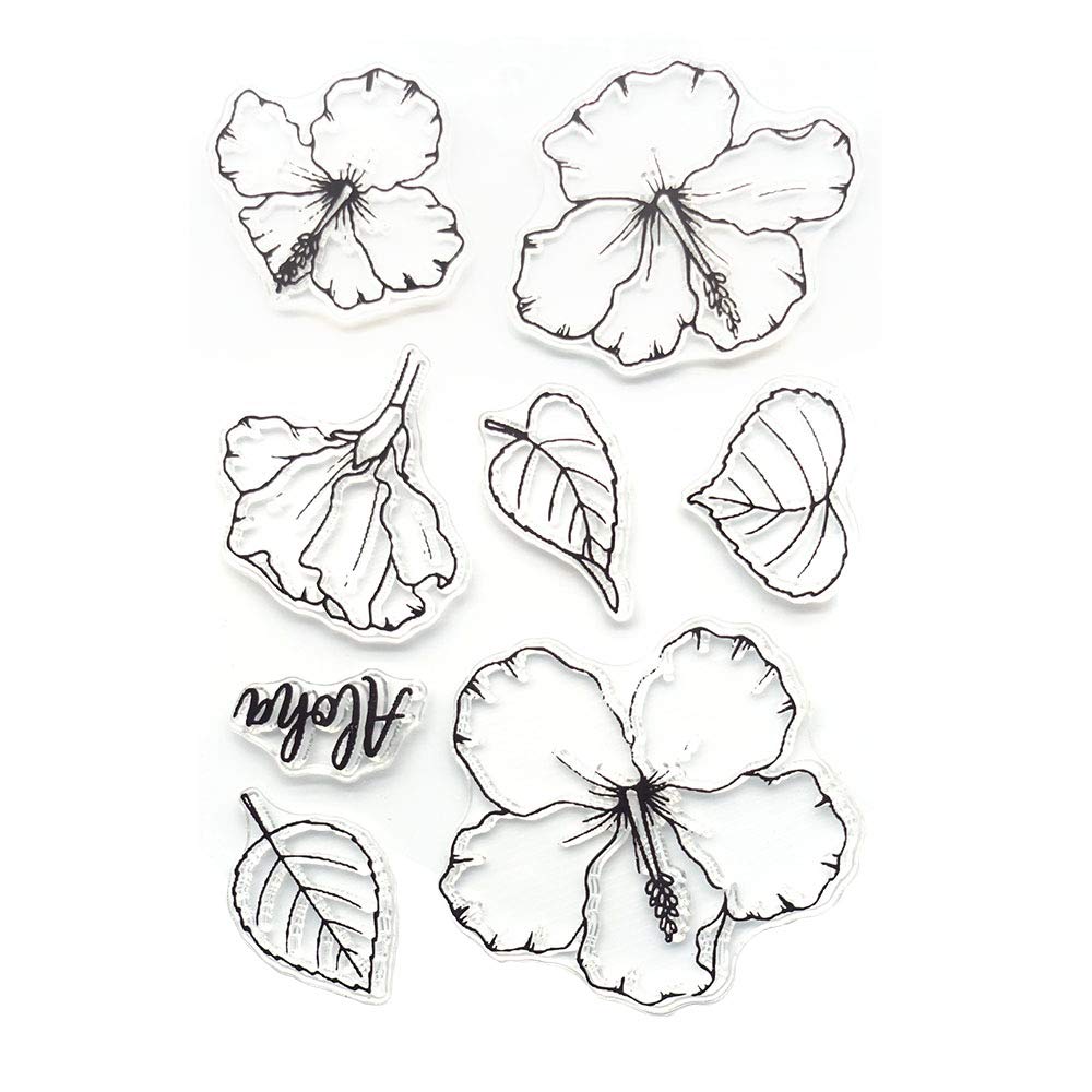 Flower Leaf Stamps and Dies for Card Making, Words Flower Cutting Die and Clear Stamps for Bullet Journal DIY Scrapbook Decoration Handmade Crafts Notebook