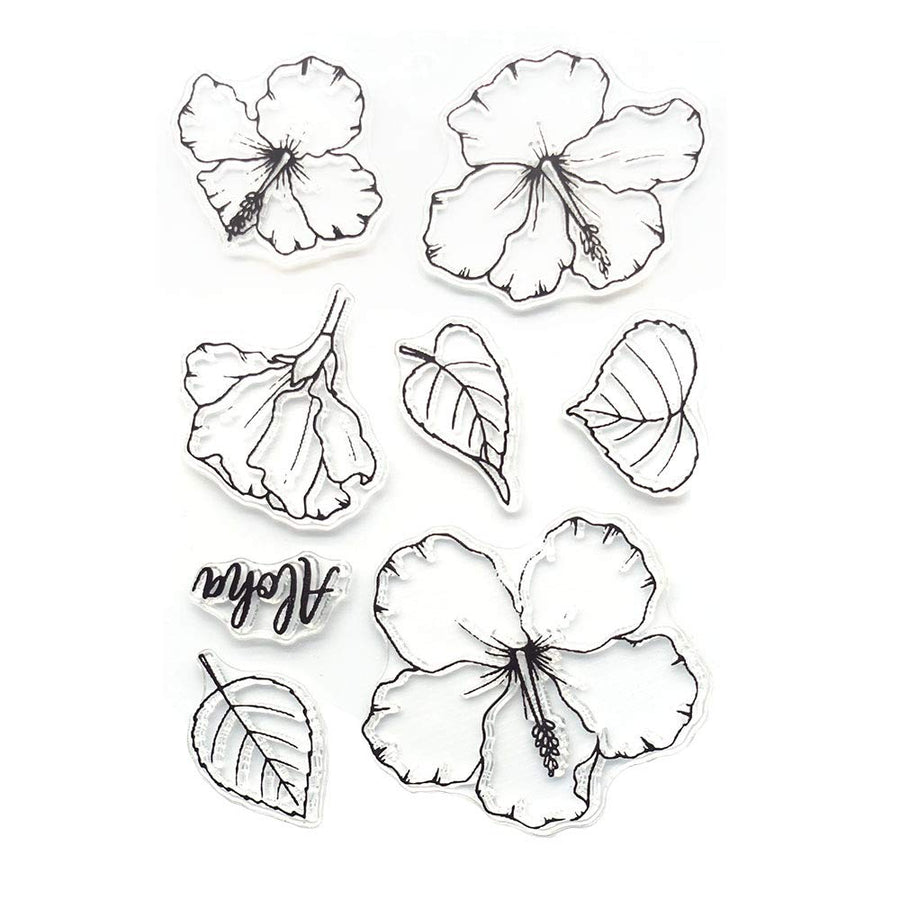 Flower Leaf Stamps and Dies for Card Making, Words Flower Cutting Die and Clear Stamps for Bullet Journal DIY Scrapbook Decoration Handmade Crafts Notebook