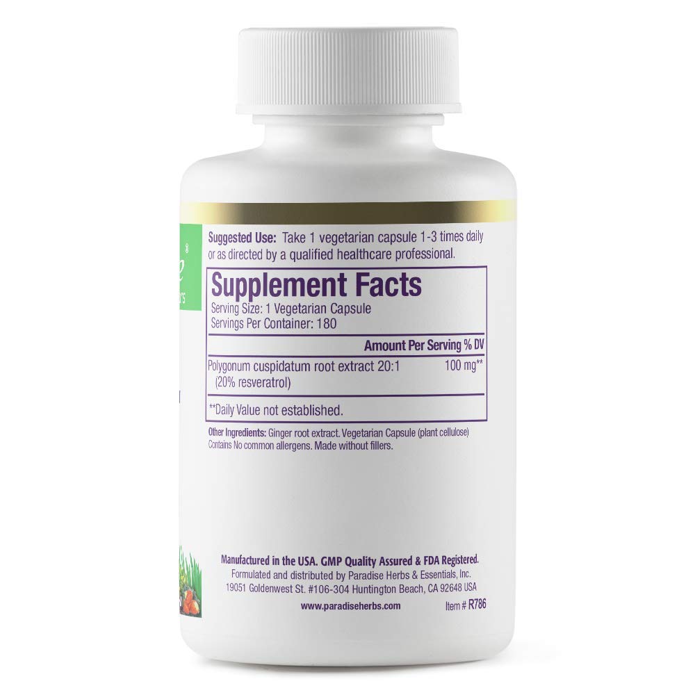 Resveratrol, Antioxidant, Super Potent, Ultra Pure, Vegan, Non GMO, Gluten Free, 180 Vegetarian Capsules