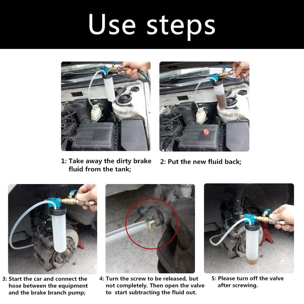 Universal Auto Brake Fluid Extractor, Power Steering Oil Change Replacement Tool, Brake and Clutch Fluid Drained Bleeder Tool Equipment Kit for Car Motorcycle