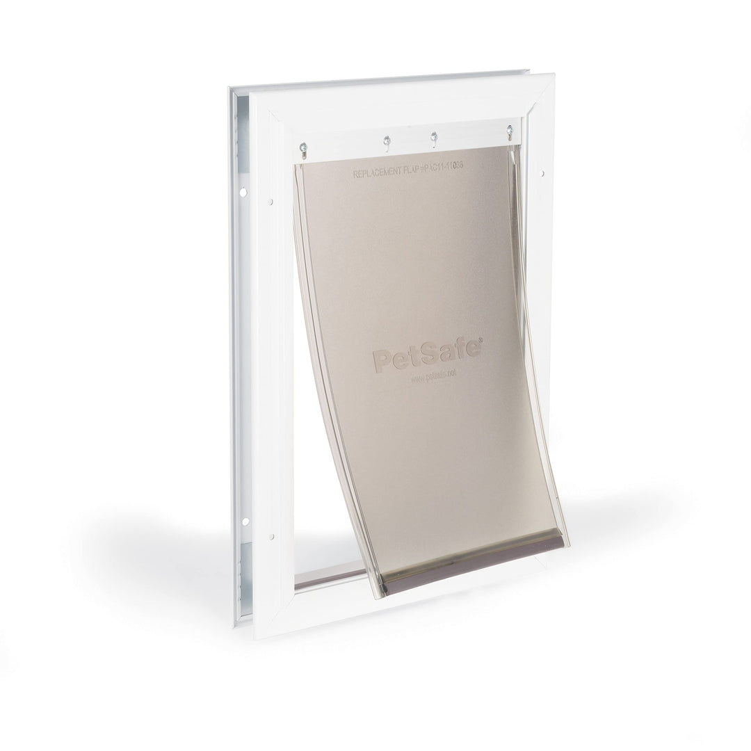 Freedom Aluminum Pet Door for Dogs and Cats, Medium, White, Tinted Vinyl Flap