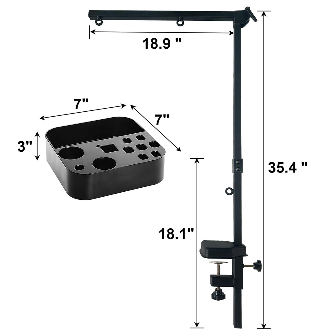 Pet Grooming arm with clamp for Large and Small Dogs - 35 inch Height Adjustable and Free Two No Sit Haunch Holder,Black