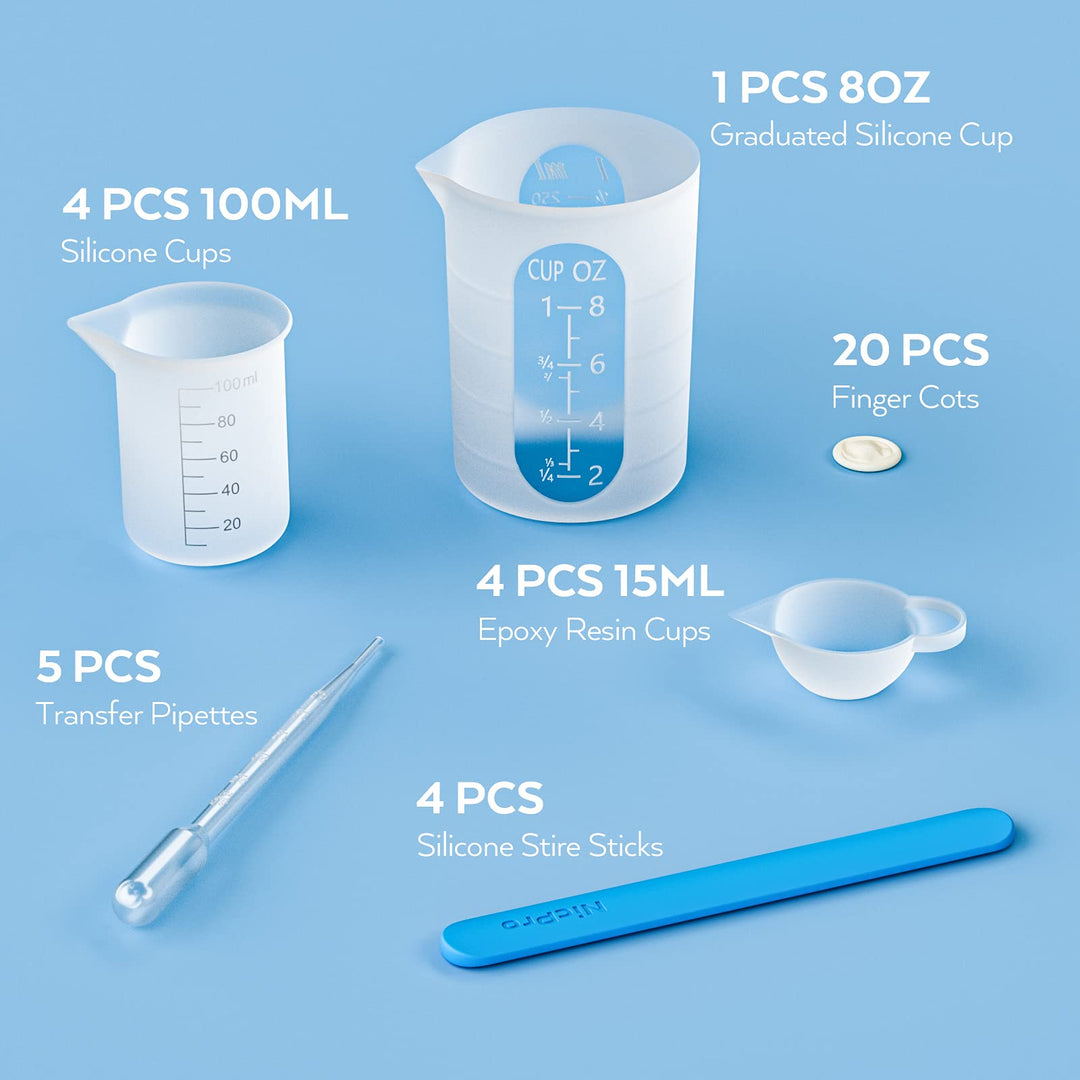Silicone Resin Measuring Cups Tool Kit- Nicpro 250 &