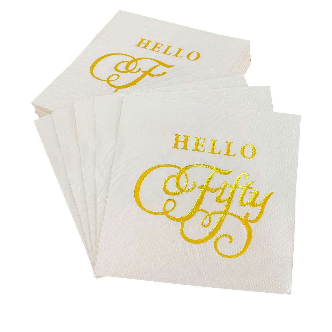 40 Counts Hello Fifty 50th Birthday Disposable Paper Na