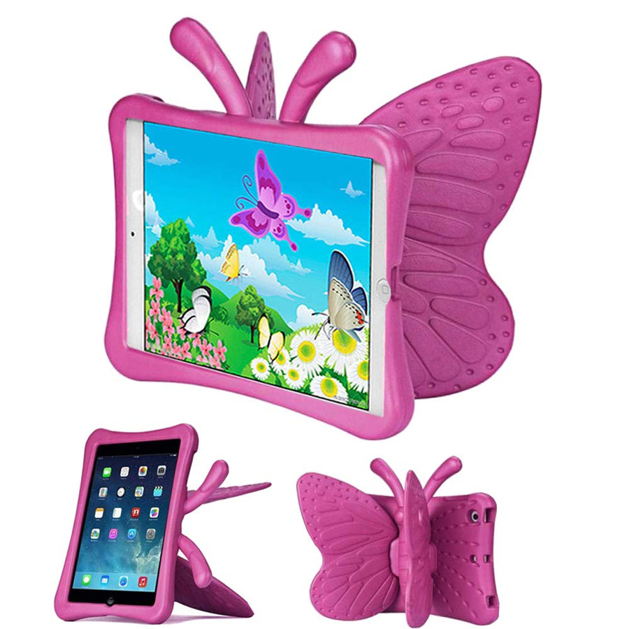 Kids Case for Apple iPad Mini 5/4/3/2/1 7.9 inch Only, Lightweight Shockproof EVA Foam Stand Cover for iPad Mini, Mini 5 (2019), Mini 4, iPad Mini 3rd Generation, Mini 2 Tablet - Butterfly Rose
