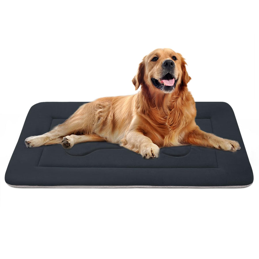 Large Dog Bed Soft Dog Crate Pad Mat 42 in Non-Slip Bottom Washable Dog Sleeping Mattress Pet Beds Cat Bed Kennel Pad, Dark Gray