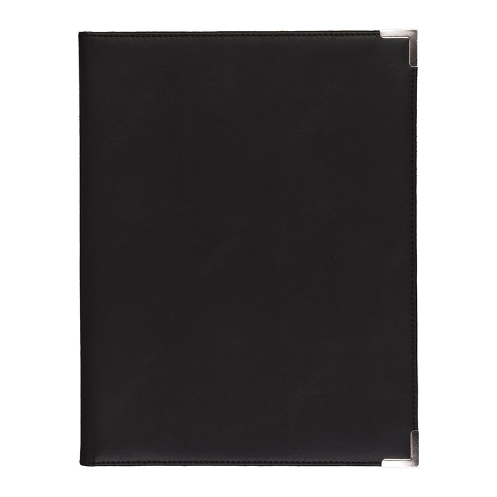 Samsill Classic Collection Business Portfolio/Resume Portfolio with Brass Corners, Letter Size Lined Writing Pad, Black