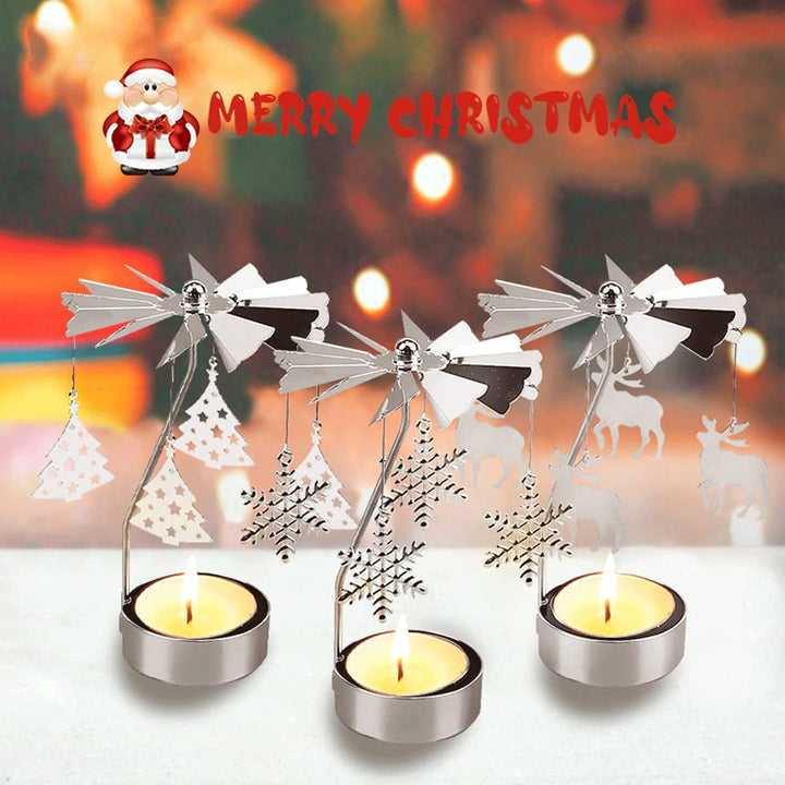 OLANZH Spinning Tea Light Holder,3Pcs Metal Rotating Ca