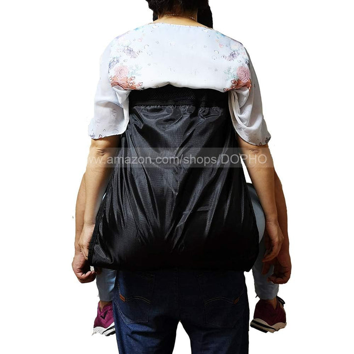 Double Layer Patient Lift Sling Carrier One-Person Transferring Belt for Carrying Up and Down Stairs to Bed,Wheelchair,Chair,Car,Vehicle for Elderly,Handicapped,Disabled,Bedridden (Black, Small)