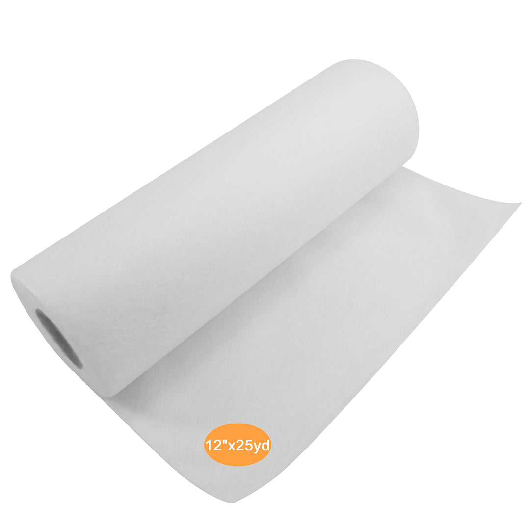 Wash Away - Water Soluble Machine Embroidery Stabilizer Backing &amp; Topping 12 x 25 Yd roll - Light Weight - Cut into Variable Sizes for Machine Embroidery and Hand Sewing