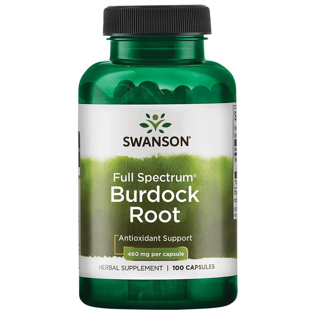 Burdock Root Kidney &#39;&amp;&#39; Liver Support - Detox Skin Helps Remove Toxins from The Body - Support Well Being and Healthy Immune System - Herbal Antioxidant Supplement (460 mg 100 Capsules)