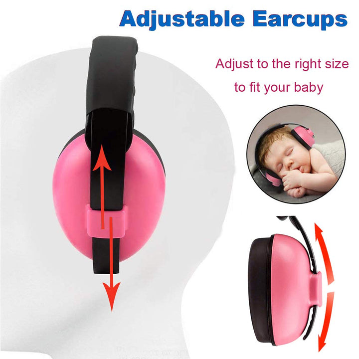 Alitamei Baby Ear Protection Noise Cancelling Headphones for Kids Noise Reduction Hearing Protection Earmuffs for 0-3 Years Babies, Toddlers, Infant (Redrose)