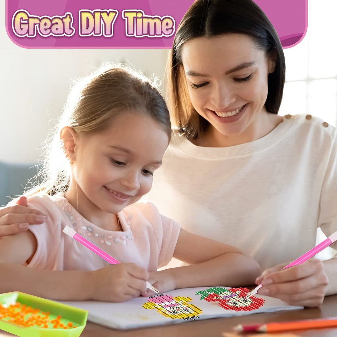 DIY Craft Kit, Diamond Painting Kit for Kids with 27 Unicorn Stickers &amp; 3 Keychains, Arts and Crafts Kit for Ages 4-8, Crafts for Girls and Boys, Unicorn Themed Gifts