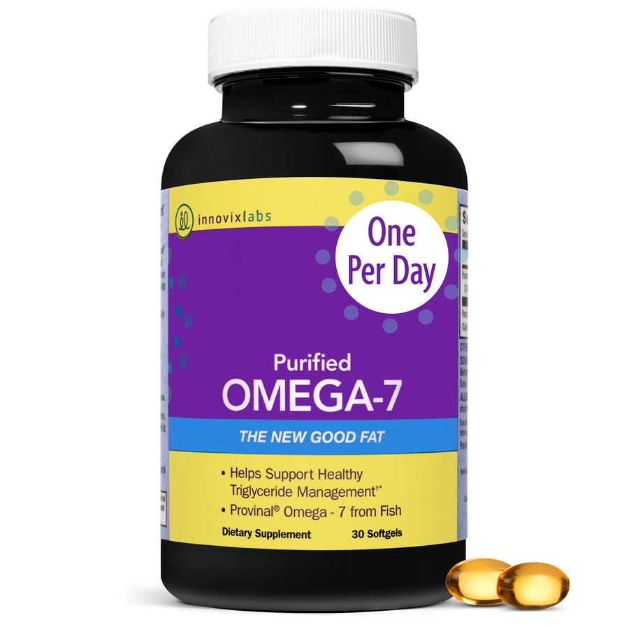 Purified Omega 7 Supplement - 210 mg Omega-7 Palmitoleic Acid, Fish Oil for Metabolism & Triglyceride Support, Essential Fatty Acids, IFOS Approved, 30 Softgels
