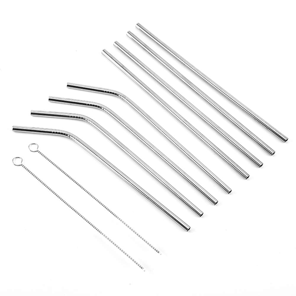 Stainless Steel Metal Straws, Reusable Comfortable Roun
