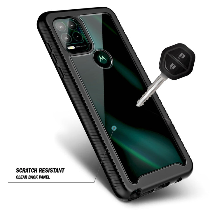 Case for Motorola Moto G Stylus 5G with [Built-in Screen Protector], Full-Body Protective Shockproof Rugged Bumper Cover, Impact Resist Phone Case Cover (Marble Design Sapphire)