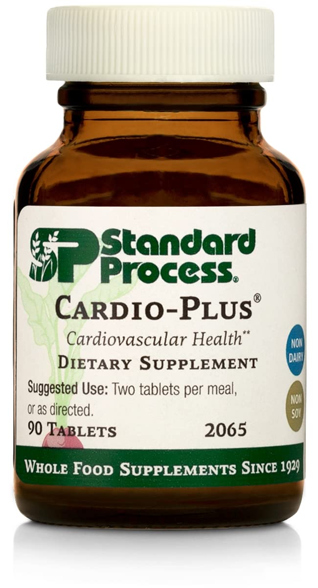Standard Process Cardio-Plus - Antioxidant Support - Heart Health, Circulation & Blood Flow Supplement with Vitamin B6, Niacin & Riboflavin - Energy Metabolism Supplement - 90 Tablets