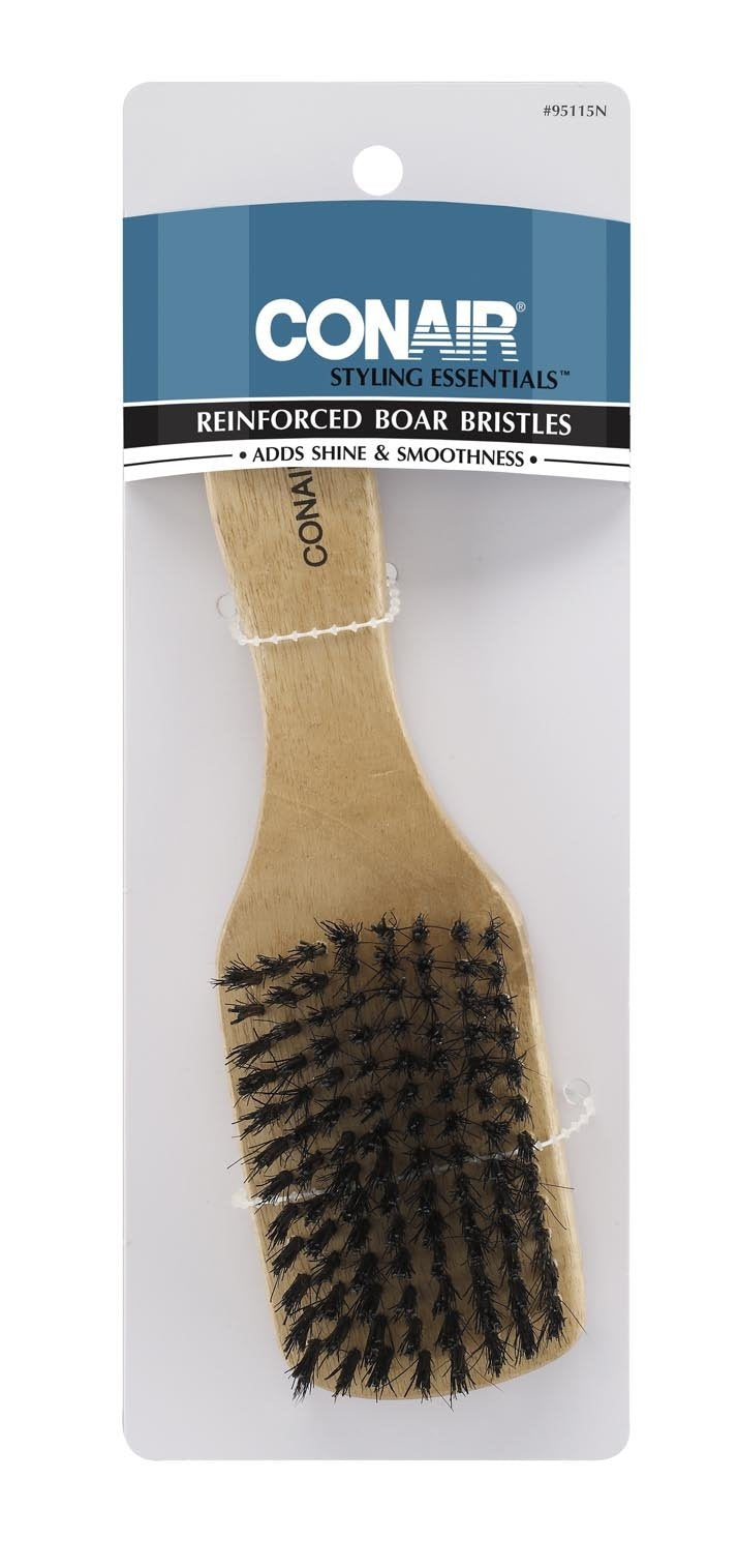 Wood Club Brush with Mixed Boar Bristles