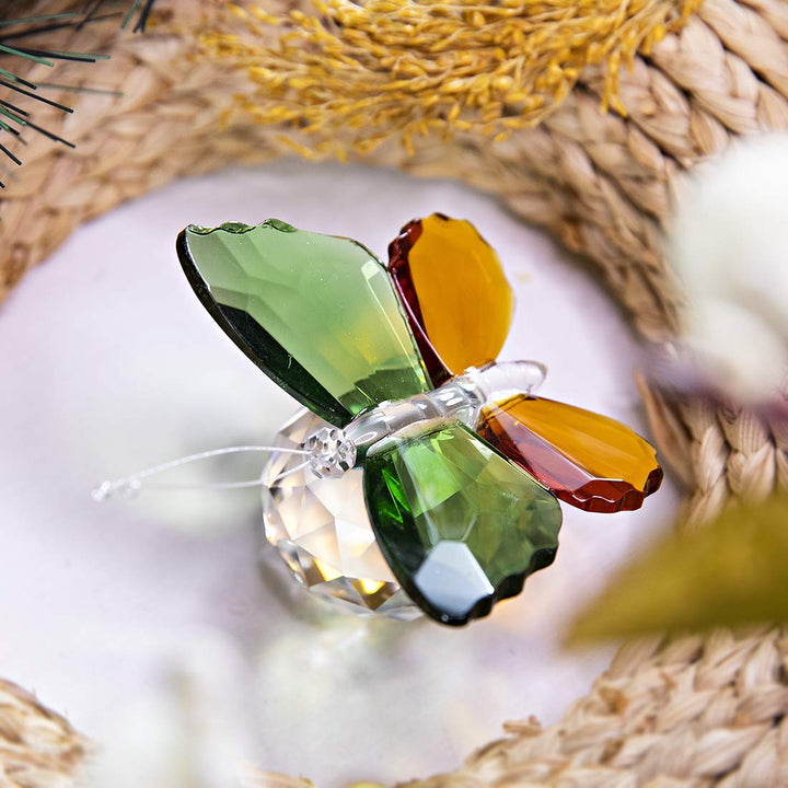 H&amp;D Crystal Butterfly Collectible Present, Handmade Art Glass Animal Figurine, Gift Boxed
