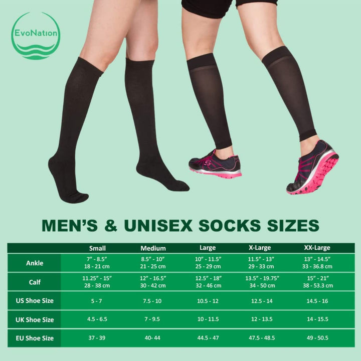 Men&#39;s Copper USA Made Compression Socks 20-30 mmHg Firm Pressure Everyday Support Stockings (XL, Black)