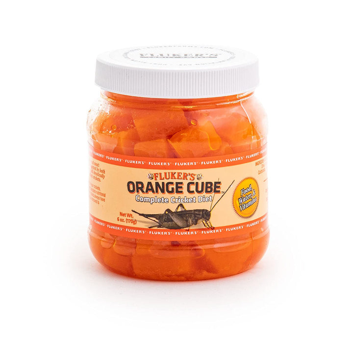 Fluker's Orange Cube Complete Cricket Diet, Gut Load Food for Feeder Insects and Live Crickets, Provides Vitamins, Minerals, and Hydration, 6 oz