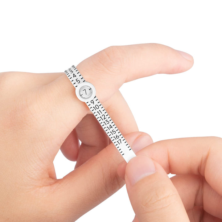 Ring Sizer Measuring Tool Reusable Finger Size Gauge Jewelry Sizing Tool 1-17 USA Rings Size (White)