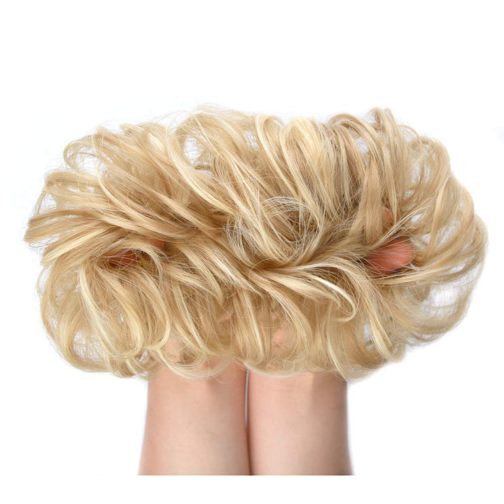 1PCS Messy Hair Bun Hair Scrunchies Extension Curly Wavy Messy Synthetic Chignon for women Updo Hairpiece(Color:6#)