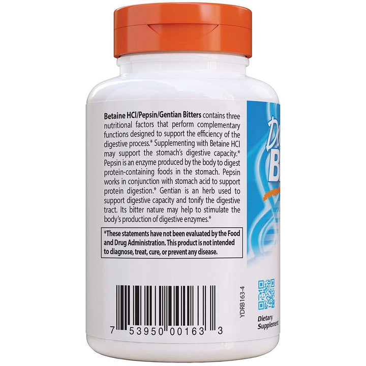 Doctor&#39;s Best, Betaine HCL Pepsin &amp; Gentian Bitters