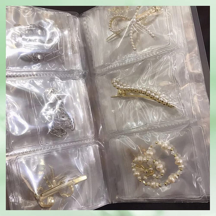 Jewelry Storage Book with 100 Pcs Zipper Lock Bag, Anti Oxidation Transparent Jewelry Organizer Book Album, Portable Jewelry Display Book, Holder Book for Earring, Necklace, Rings