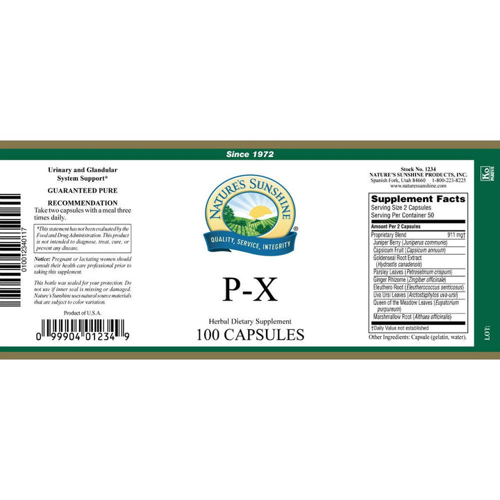 Nature&#39;s Sunshine P-X 100 Capsules