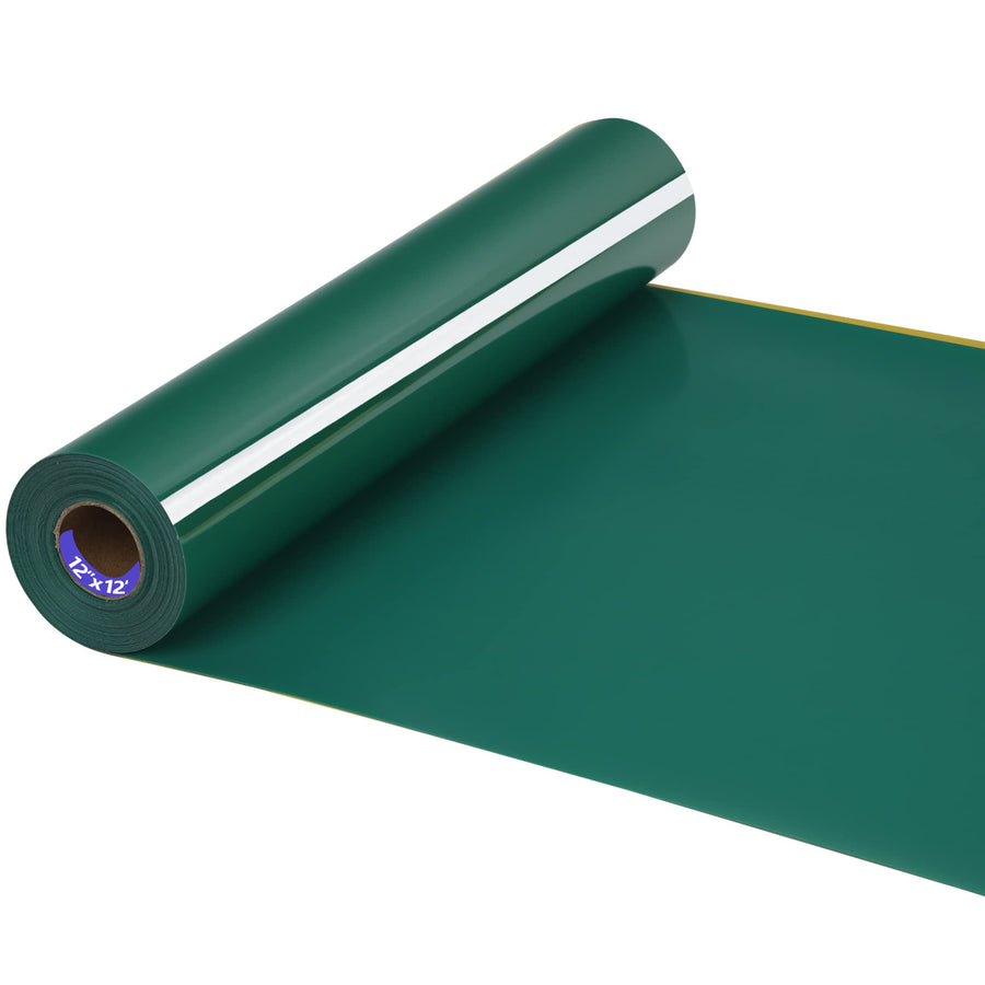 HTV Iron on Vinyl 12Inch by 12ft Roll HTV Heat Transfer Vinyl for T-Shirt HTV Vinyl Rolls for All Cutter Machine - Easy to Cut & Weed for Heat Vinyl Design (12ft, Green)