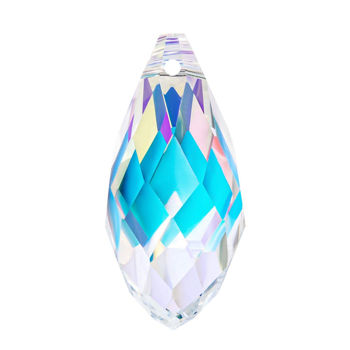 30pcs AB Teardrop Crystal Beads - 12x25mm Water Drop Faceted Glass Beads for Jewelry Making, DIY Project Earring, Necklaces, Bracelets,Pendant