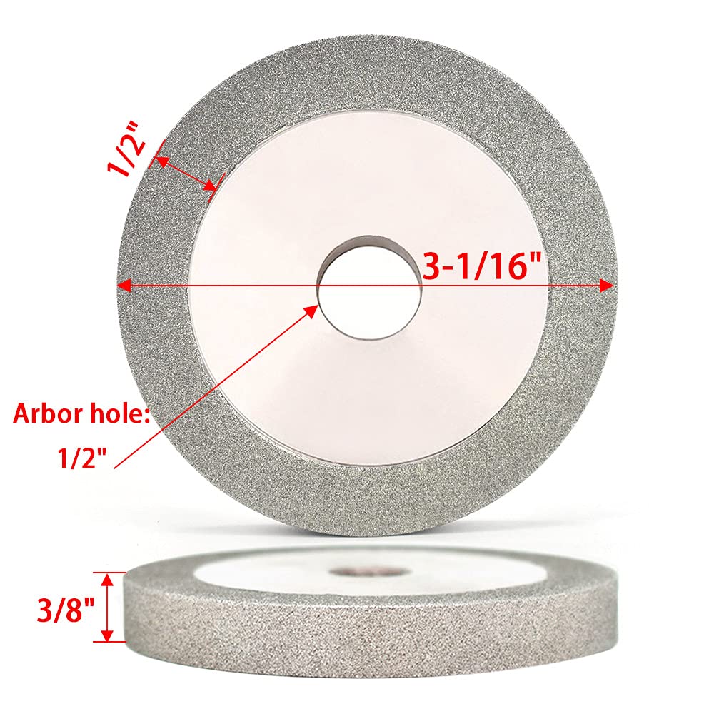 Flat Diamond Grinding Wheel 3-1/16 x 1/2 x 3/8 Grit #15