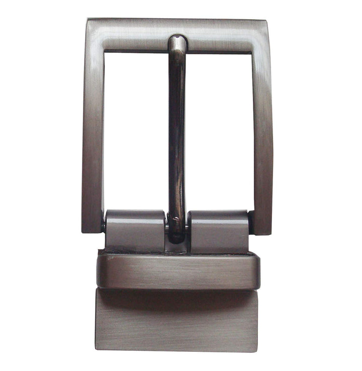 Men&#39;s Solid Buckle Automatic Ratchet Leather Belt Buckle Head (brush gunmetal gray)