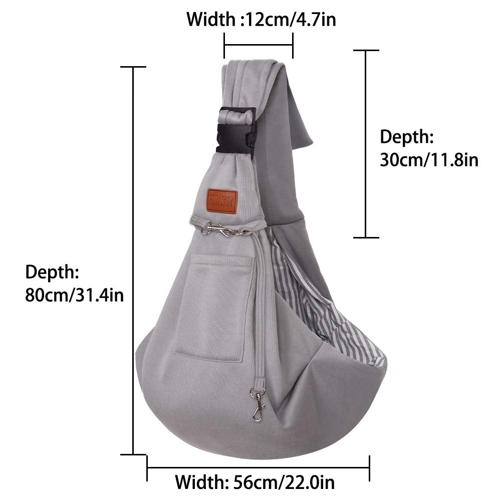 Small Dog Sling Cat Carrier Adjustable Strap Hands Free Reversible Pet Puppy Travel Bag Backpack for Outdoor Travel
