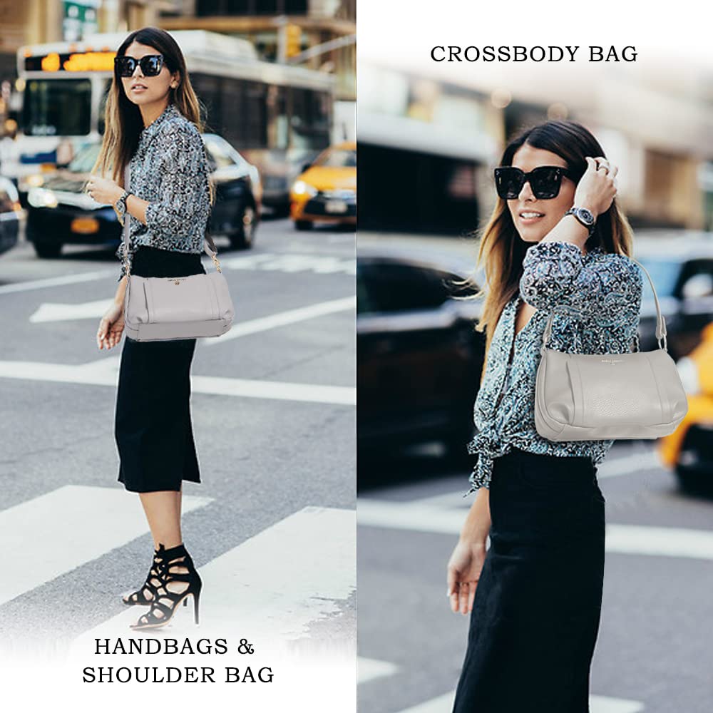 Small Medium Size Crossbody Bag purse for Women,leather Shoulder handbag with Adjustable Strap (991706-BLACK)