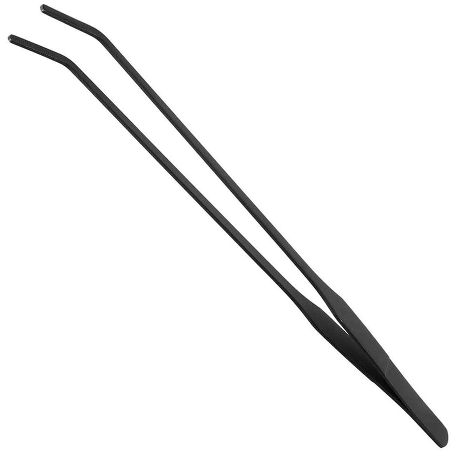 EvaGO 15 inch Black Curved Aquarium Tweezers Stainless 