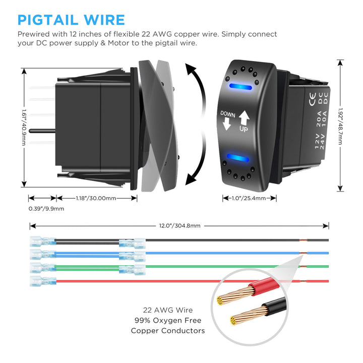 Recoil LAS2 DPDT 20A 12V DC Motor Polarity Reversing Mo