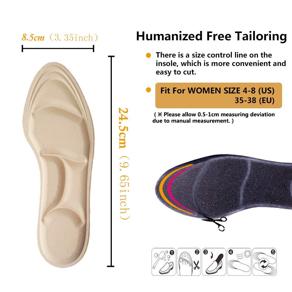 Shoe Insoles Women, Arch Support Insoles Breathable, Ne