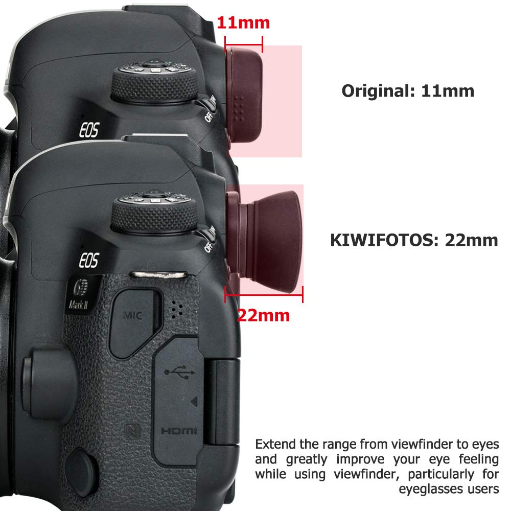Kiwifotos Long Soft Viewfinder Eyecup Eyepiece for Cano